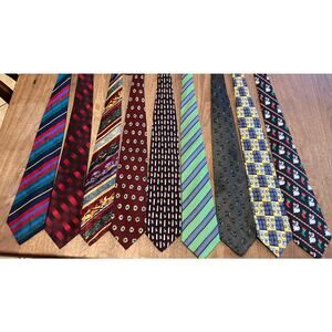 Men's Tie Lot (9) Nautica, Robert Talbots, Carlos D, Gitman Bros, Silk, Multi